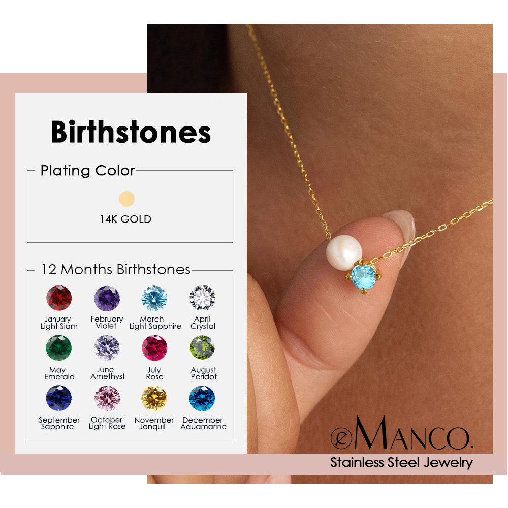 Birth Flower Necklace - EMANCO Collier de qualité avec pendentif