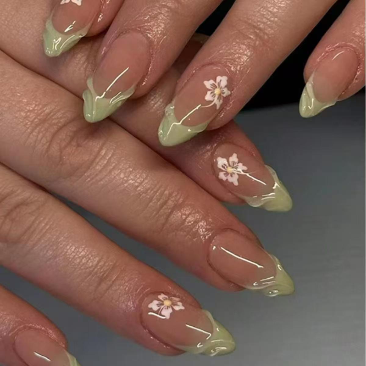 Pressed Flower Art - 24 pièces Simple vert français faux