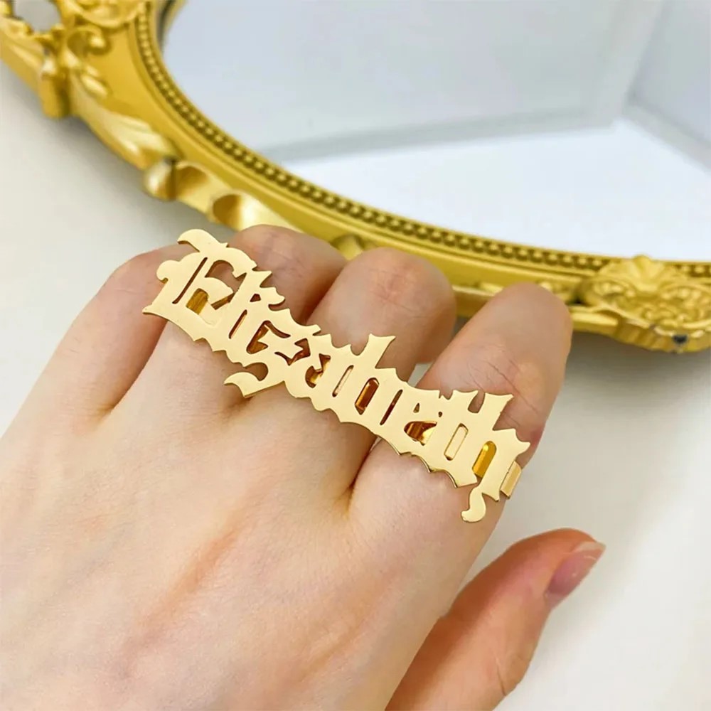 Bague en or réglable avec nom  - Initial Ring Custom avis et prix