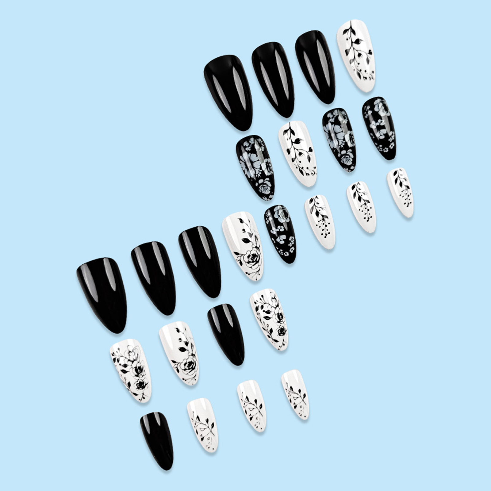 Faux ongles en amande, 24 pièc - Pressed Flower Art avis et prix