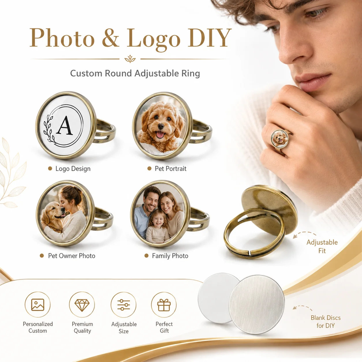 Bague personnalisable avec pho - Initial Ring Custom avis et prix