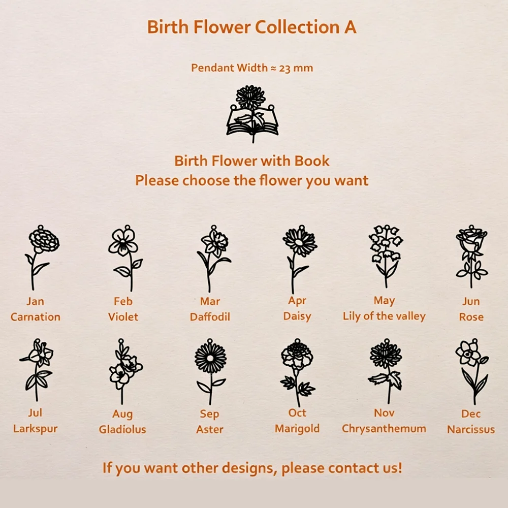 Collier livre ouvert personnal - Birth Flower Necklace avis et prix