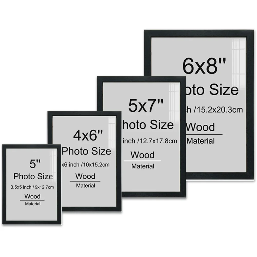 Cadre photo noir avec toile im - Engraved Wood Frame avis et prix
